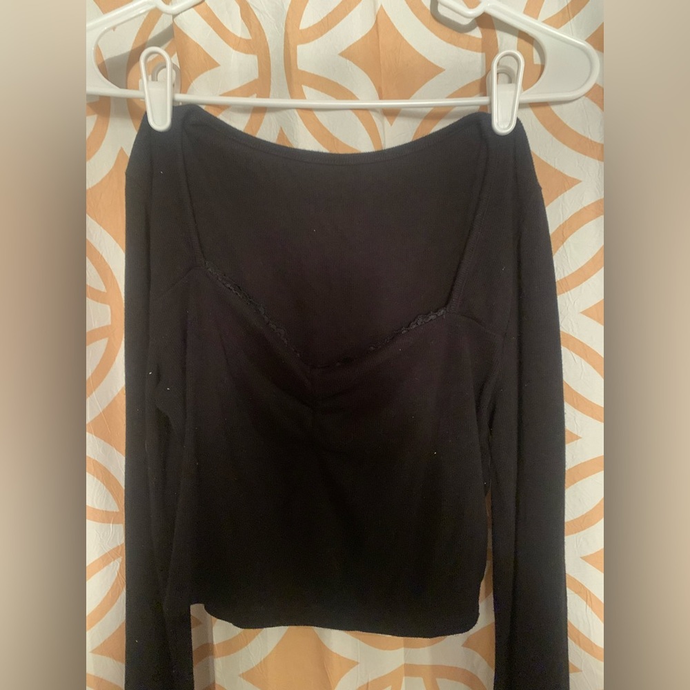 Shein black long  sleeve top